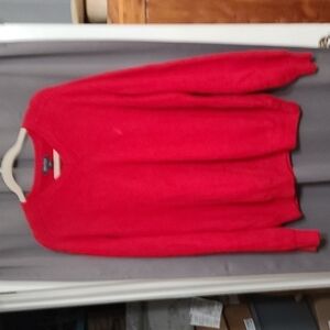 Nautica Men's V-neck Sweater Red Cotton Size XL EUC